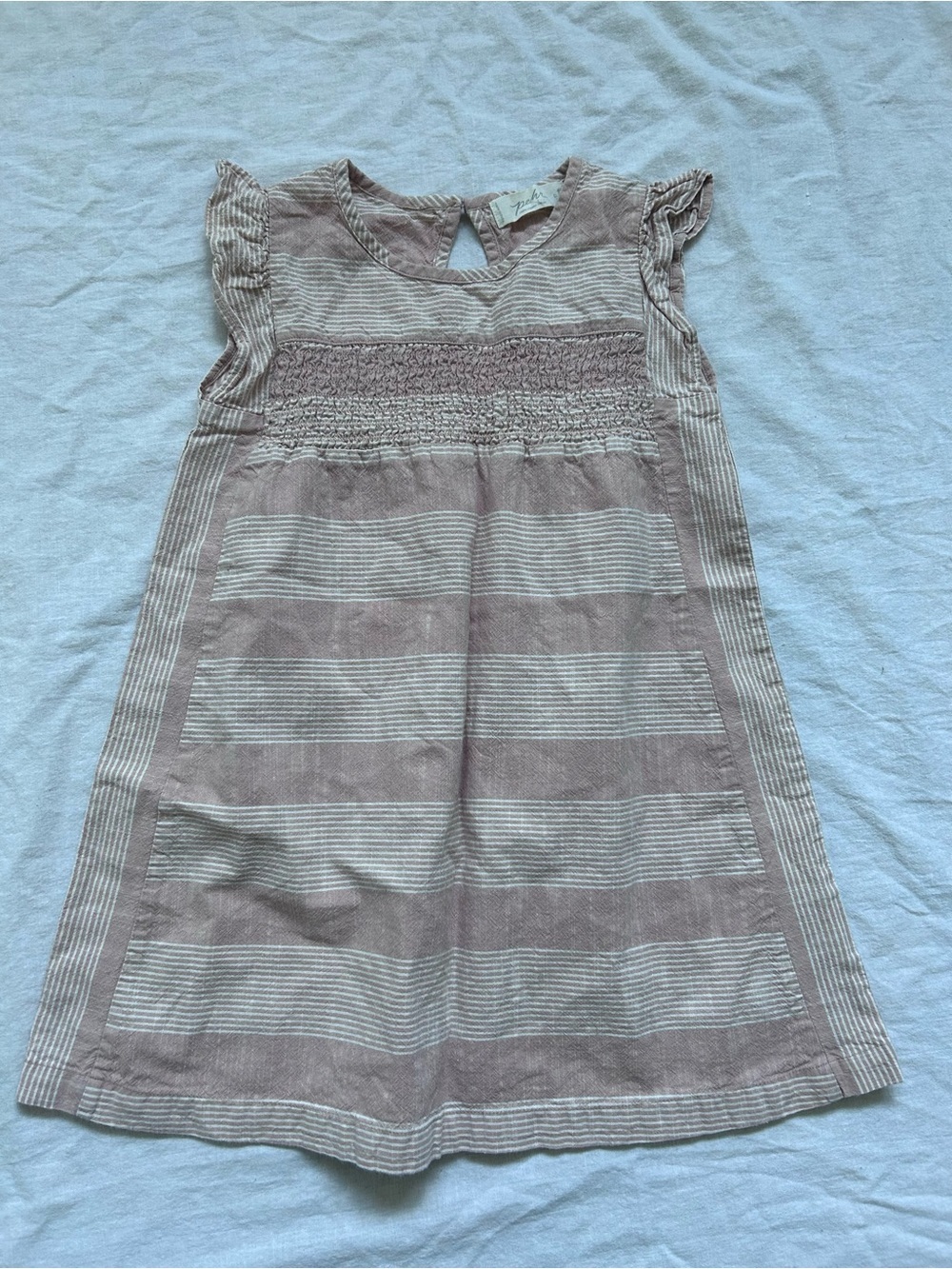 Smocked Stripe Pink Casual Dress for Girls